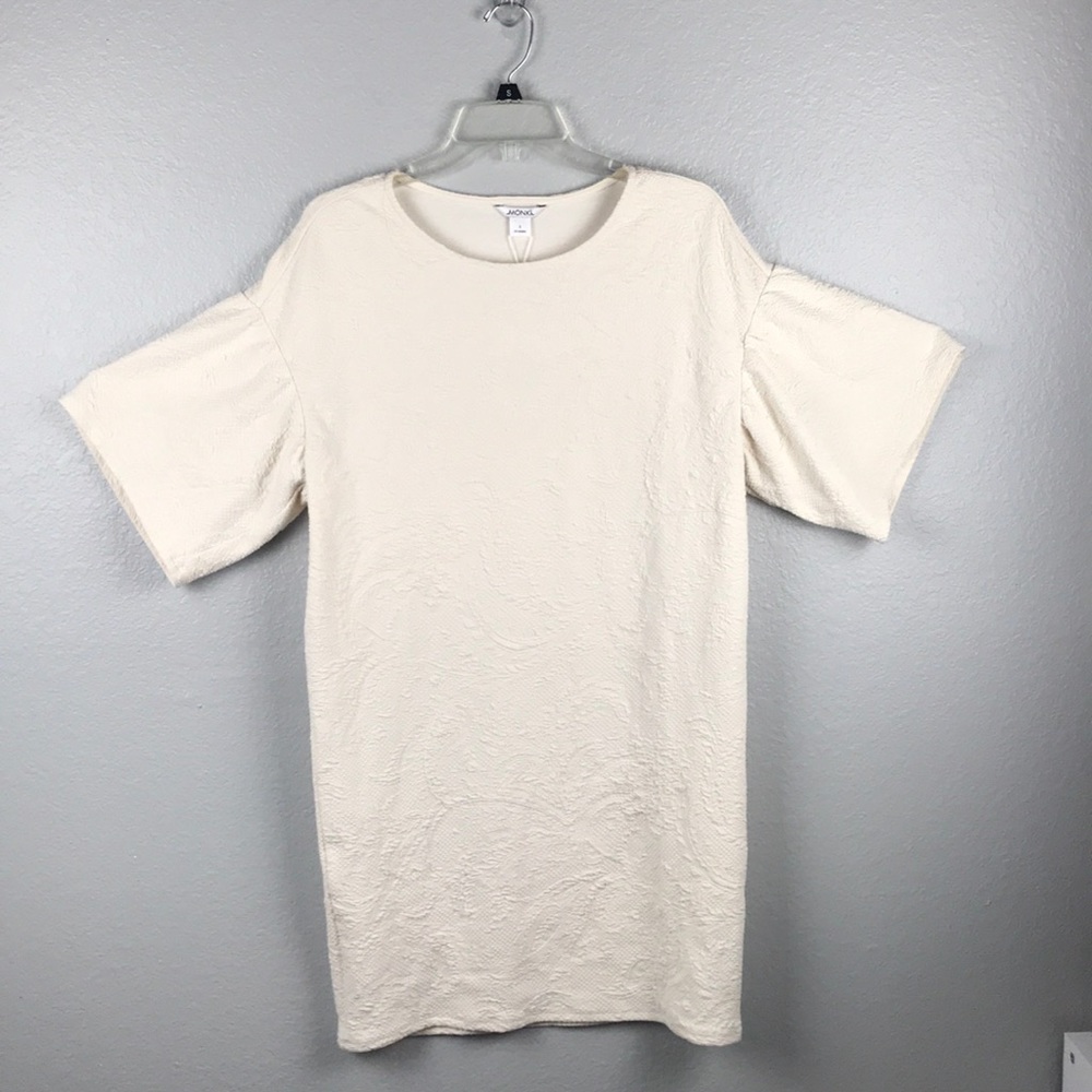 Monki cream knee length dress